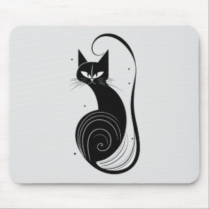 Tapis De Souris Pavé de souris vintage chat noir