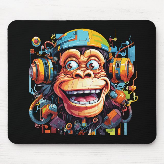 Tapis De Souris pavé souris singe musical (Devant)