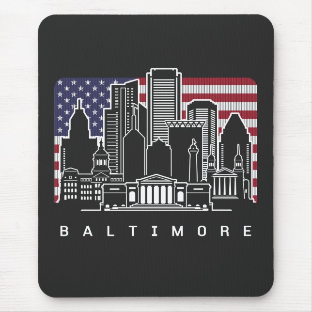 Tapis De Souris Pavillon Baltimore Maryland Skyline États-Unis (Devant)