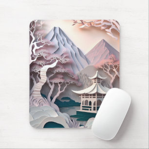 Tapis De Souris Pavillon de découpe de papier Paysage Mousepad