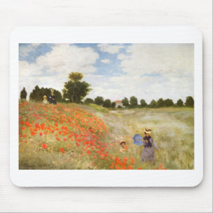 Tapis De Souris Pavots rouges fleurissant - Claude Monet