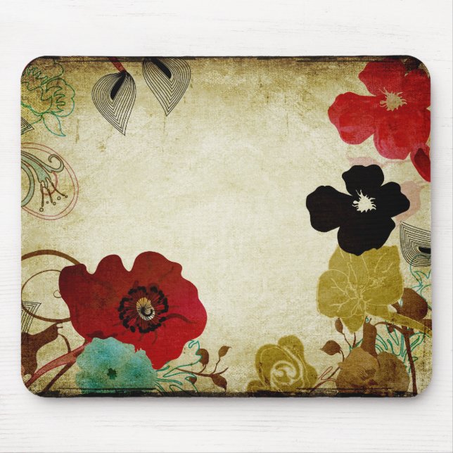 Tapis De Souris Pavots vintages Mousepad (Devant)
