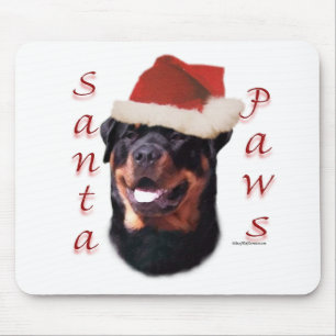 Tapis De Souris Paws Père Noël Rottweiler