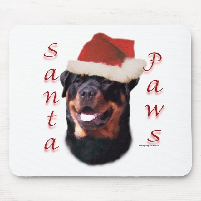 Tapis De Souris Paws Père Noël Rottweiler (Devant)