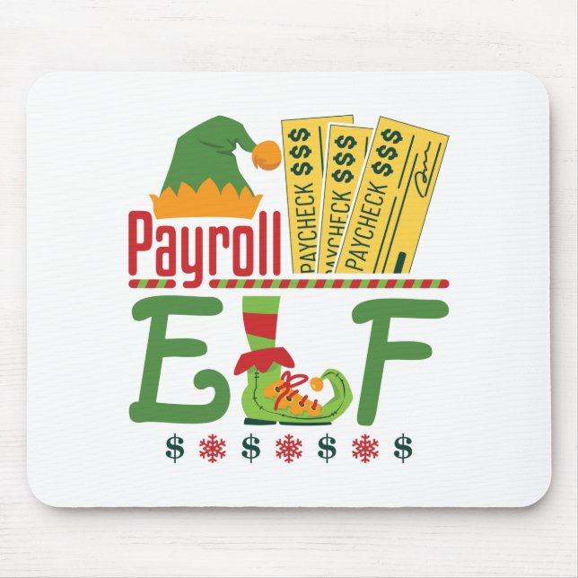 Tapis De Souris Payroll Elf Noël commis de paye Gestionnaire (Devant)