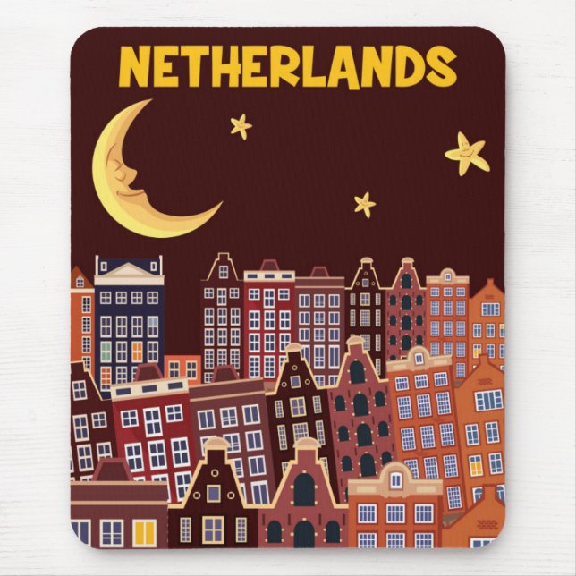 Tapis De Souris Pays-Bas la nuit (Devant)
