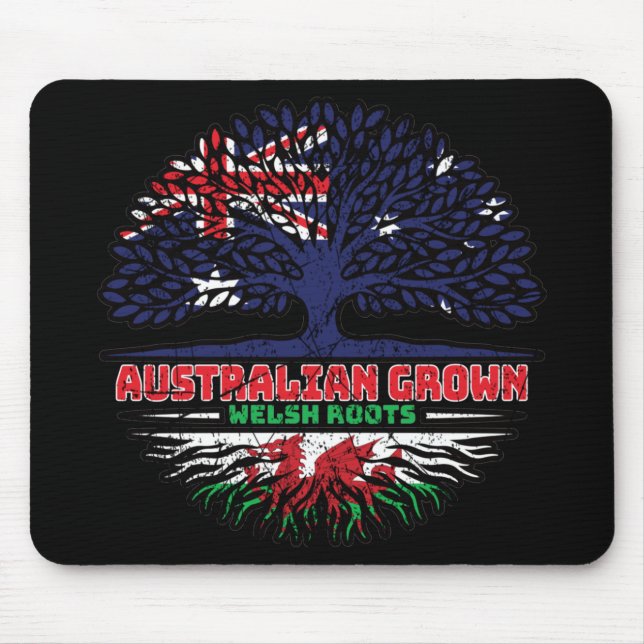 Tapis De Souris Pays de Galles Australie Australie Drapeau des rac (Devant)