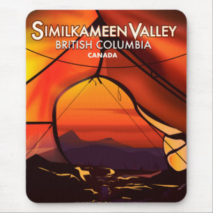 Tapis De Souris Pays de Similkameen, affiche de voyage vintage Can