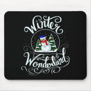 Tapis De Souris Pays des merveilles d'hiver Boule à neige Noël Sno