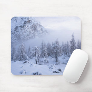 Tapis De Souris Pays merveilleux d'hiver, brouillard, forêt d'épin