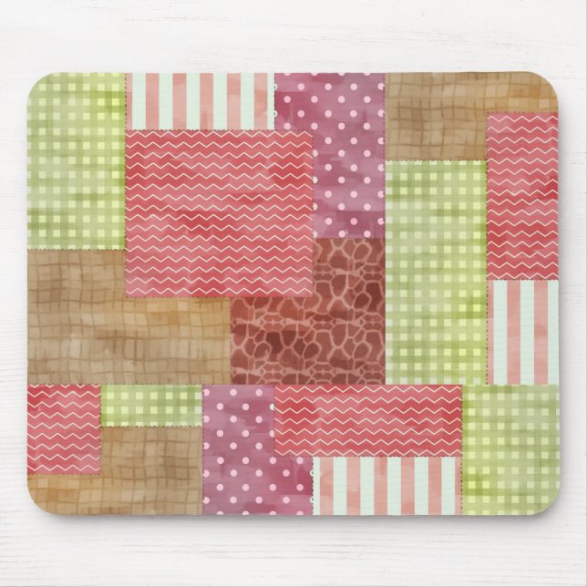 Tapis De Souris Pays Patchwork Chic Motif Quiltblocks (Devant)
