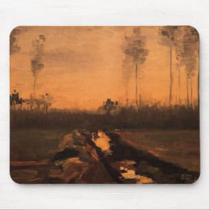 Tapis De Souris Paysage à Dusk par Vincent van Gogh