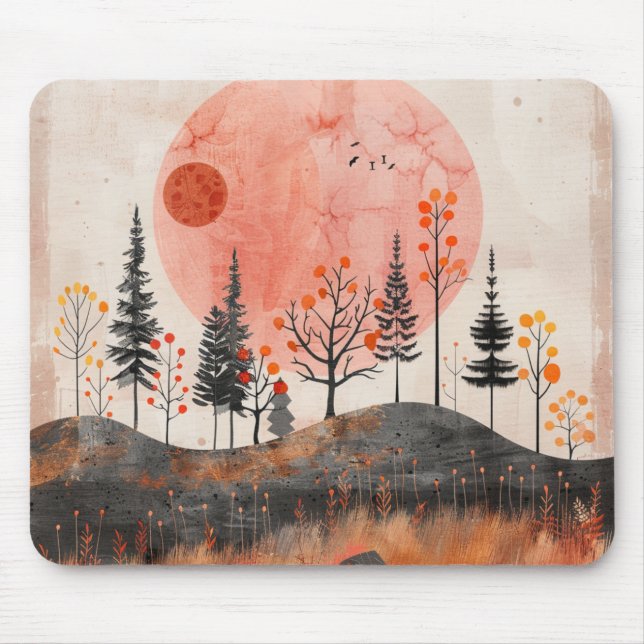 Tapis De Souris Paysage Abstrait de Boho (13) (Devant)