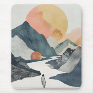 Tapis De Souris Paysage Abstrait de Boho (2)