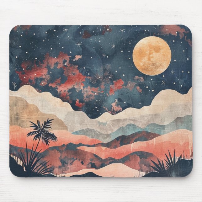 Tapis De Souris Paysage Abstrait de Boho (24) (Devant)