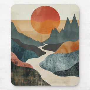 Tapis De Souris Paysage Abstrait de Boho (5)