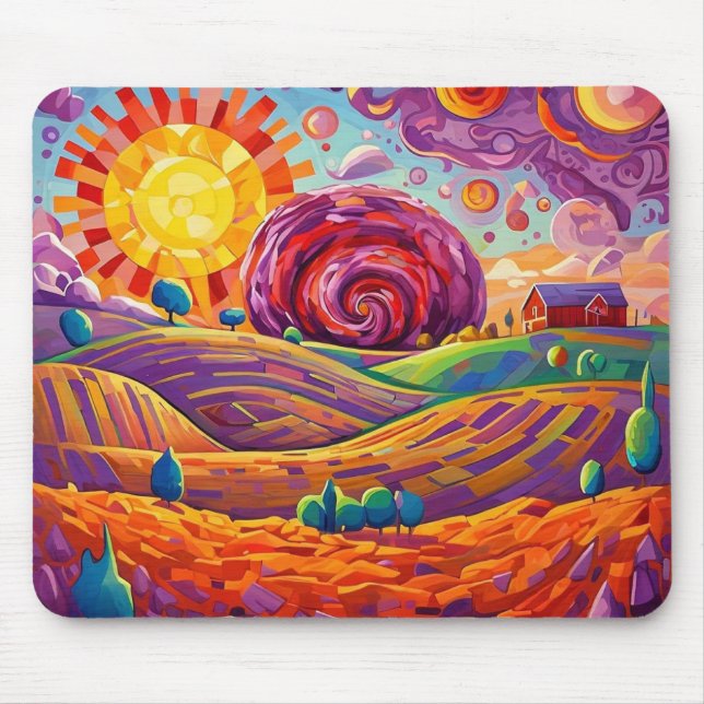 Tapis De Souris Paysage Abstrait Whimsical Pad (Devant)