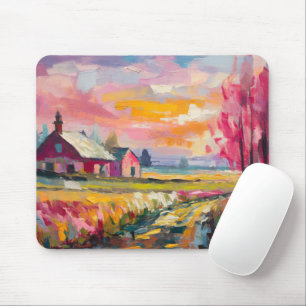 Tapis De Souris Paysage agricole d'automne Art Abstrait moderne