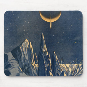 Tapis De Souris Paysage américain scientifique vintage de lune de
