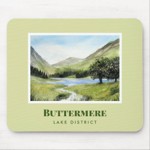 Tapis De Souris Paysage aquarelle Peinture du lac Buttermere