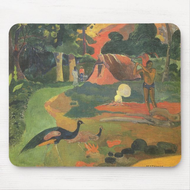 Tapis De Souris Paysage avec des paons par Paul Gauguin (Devant)