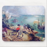 Tapis De Souris Paysage avec la chute d'Icarus, Pieter Bruegel<br><div class="desc">Pieter Bruegel l'Ancien (1525-1530 - 9 septembre 1569) fut l'artiste le plus important de la peinture de la Renaissance néerlandaise et flamande, peintre et graveur de Brabant, connu pour ses paysages et ses scènes paysannes (ce qu'on appelle la peinture de genre); il fut un pionnier dans la réalisation des deux...</div>
