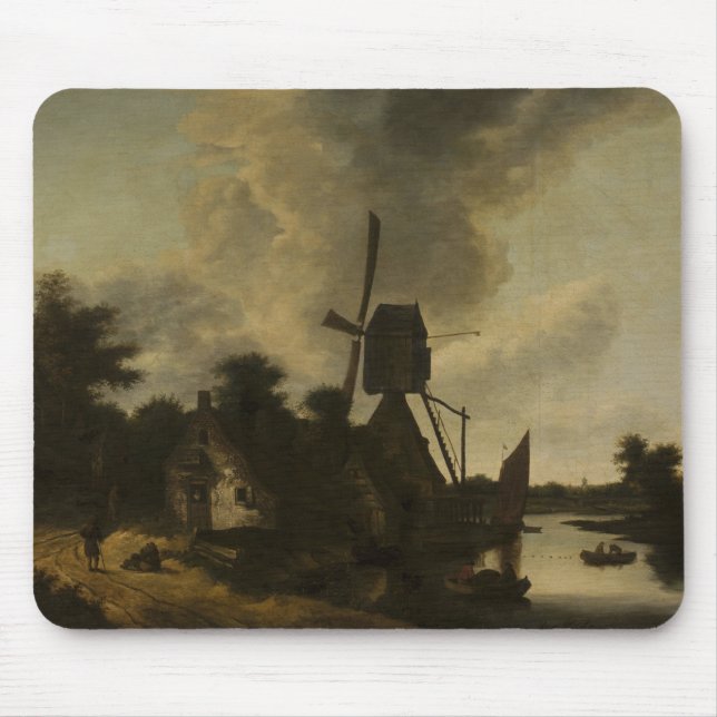 Tapis De Souris Paysage avec moulin à vent - Salomon Rombouts (Devant)