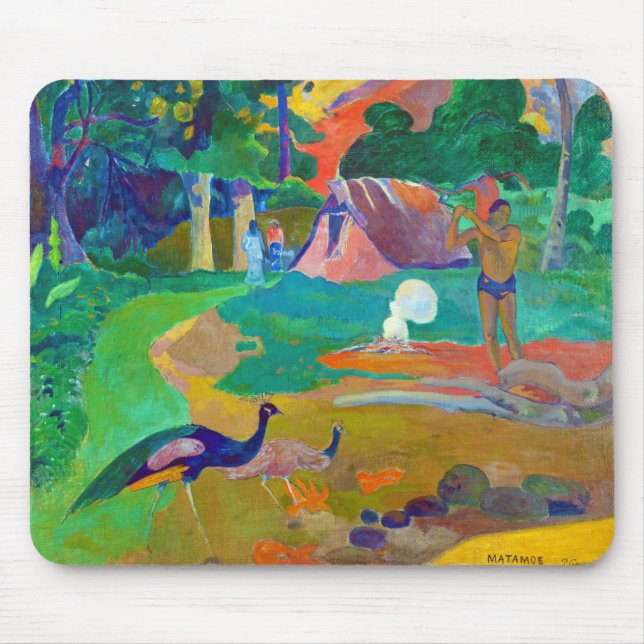 Tapis De Souris Paysage avec Peacocks, Gauguin (Devant)