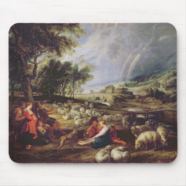 Tapis De Souris Paysage avec un arc-en-ciel (Devant)