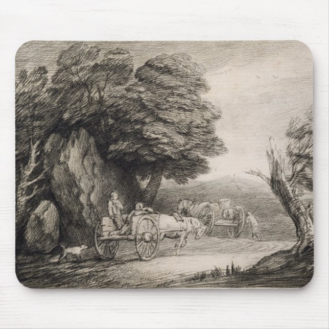Tapis De Souris Paysage boisé de Thomas Gainsborough | avec des (Devant)