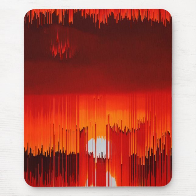 Tapis De Souris Paysage de coucher de soleil abstrait avec bogue (Devant)