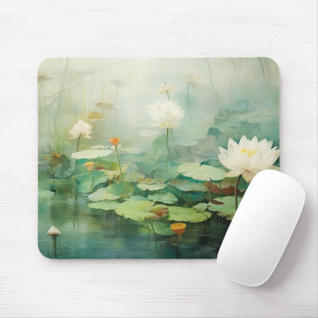 Tapis De Souris Paysage de feuillage de nature tropicale (Avec souris)