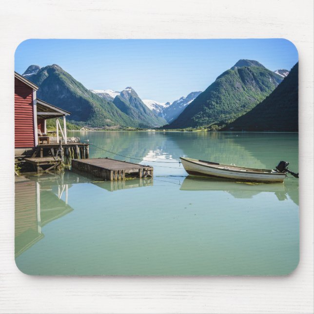 Tapis De Souris Paysage de fjord dans le mousepad de la Norvège (Devant)