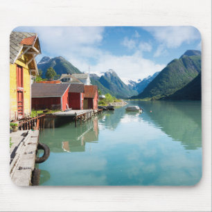 Tapis De Souris Paysage de fjord de Fjaerlandsfjord en Norvège