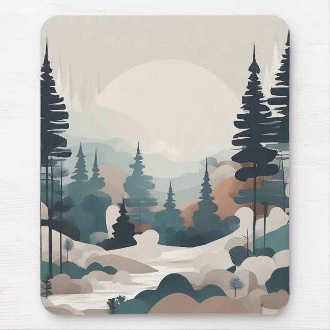 Tapis De Souris Paysage de la forêt de Boho (Devant)