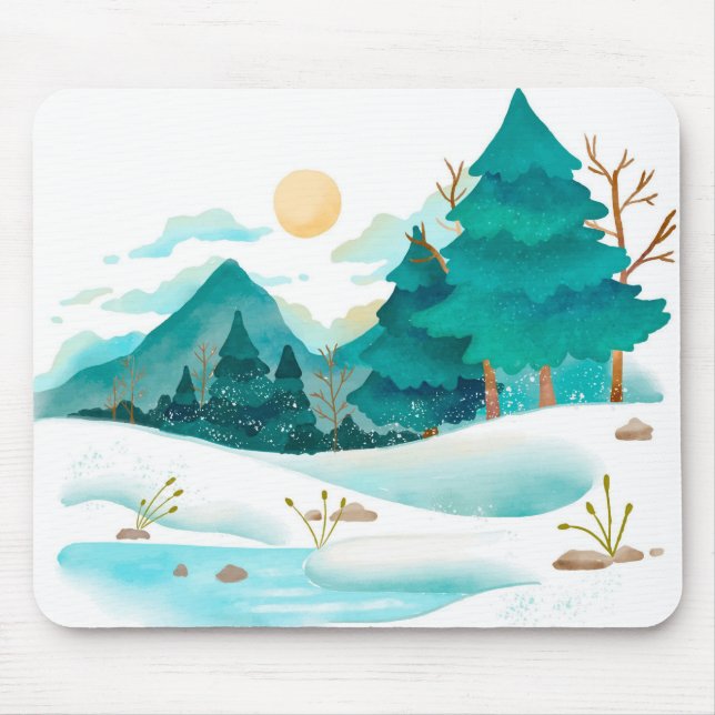 Tapis De Souris Paysage de l'hiver (Devant)