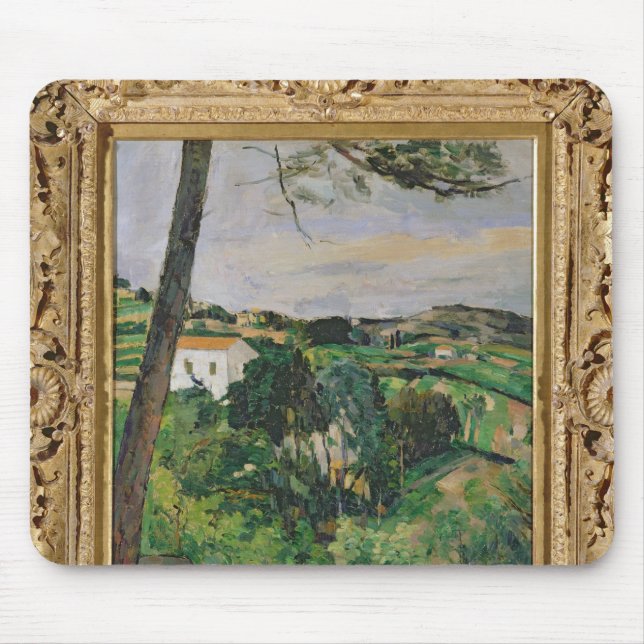 Tapis De Souris Paysage de Paul Cezanne | avec le toit rouge ou le (Devant)