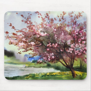 Tapis De Souris Paysage de peinture d'aquarelle