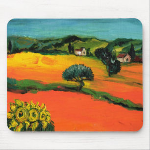 TAPIS DE SOURIS PAYSAGE DE TOSCANE AVEC DÉBORDEMENT