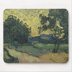 Tapis De Souris Paysage de Van Gogh au crépuscule