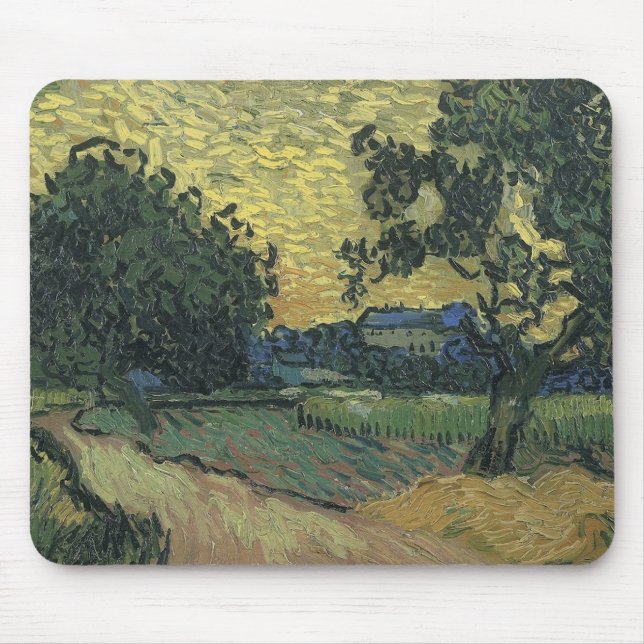 Tapis De Souris Paysage de Van Gogh au crépuscule (Devant)