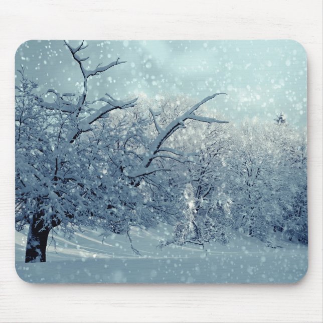 Tapis De Souris Paysage des arbres d'hiver (Devant)