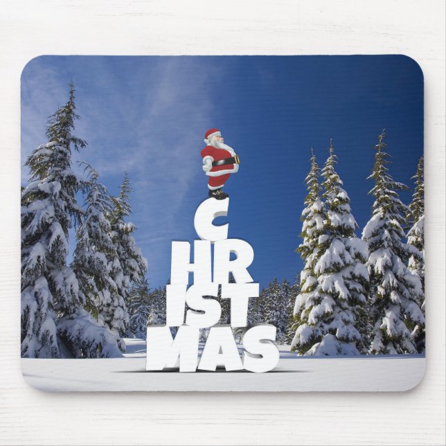 Tapis De Souris Paysage d'hiver de Noël (Devant)