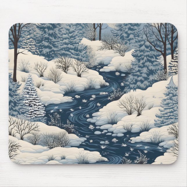 Tapis De Souris Paysage d'hiver populaire (Devant)