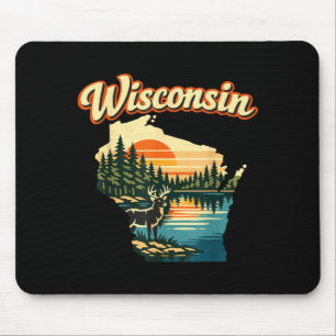 Tapis De Souris Paysage du lac Deer au coucher du soleil, fierté d