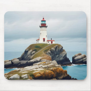 Tapis De Souris Paysage du phare Côte Océan Calme Paysage