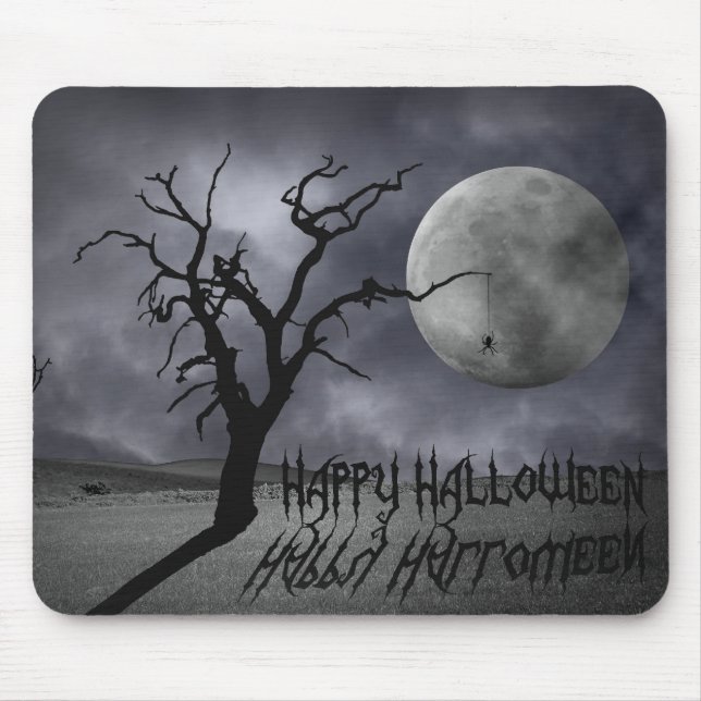 Tapis De Souris Paysage effrayant Halloween (Devant)