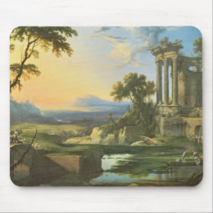 Tapis De Souris Paysage italien avec des ruines