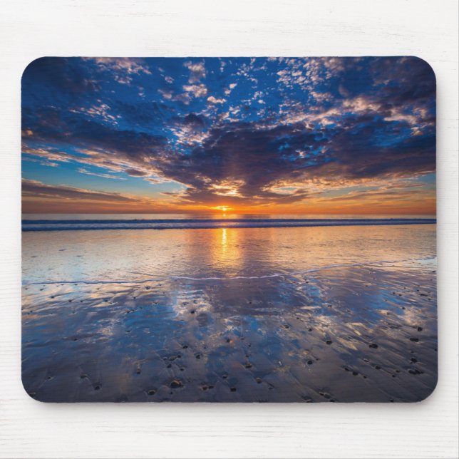 Tapis De Souris Paysage marin dramatique, coucher de soleil, CA (Devant)