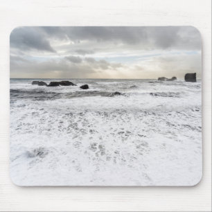 Tapis De Souris Paysage marin océanique écumeux pâle, Islande